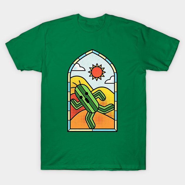 Stained Glass Cactuar T-Shirt by logozaste